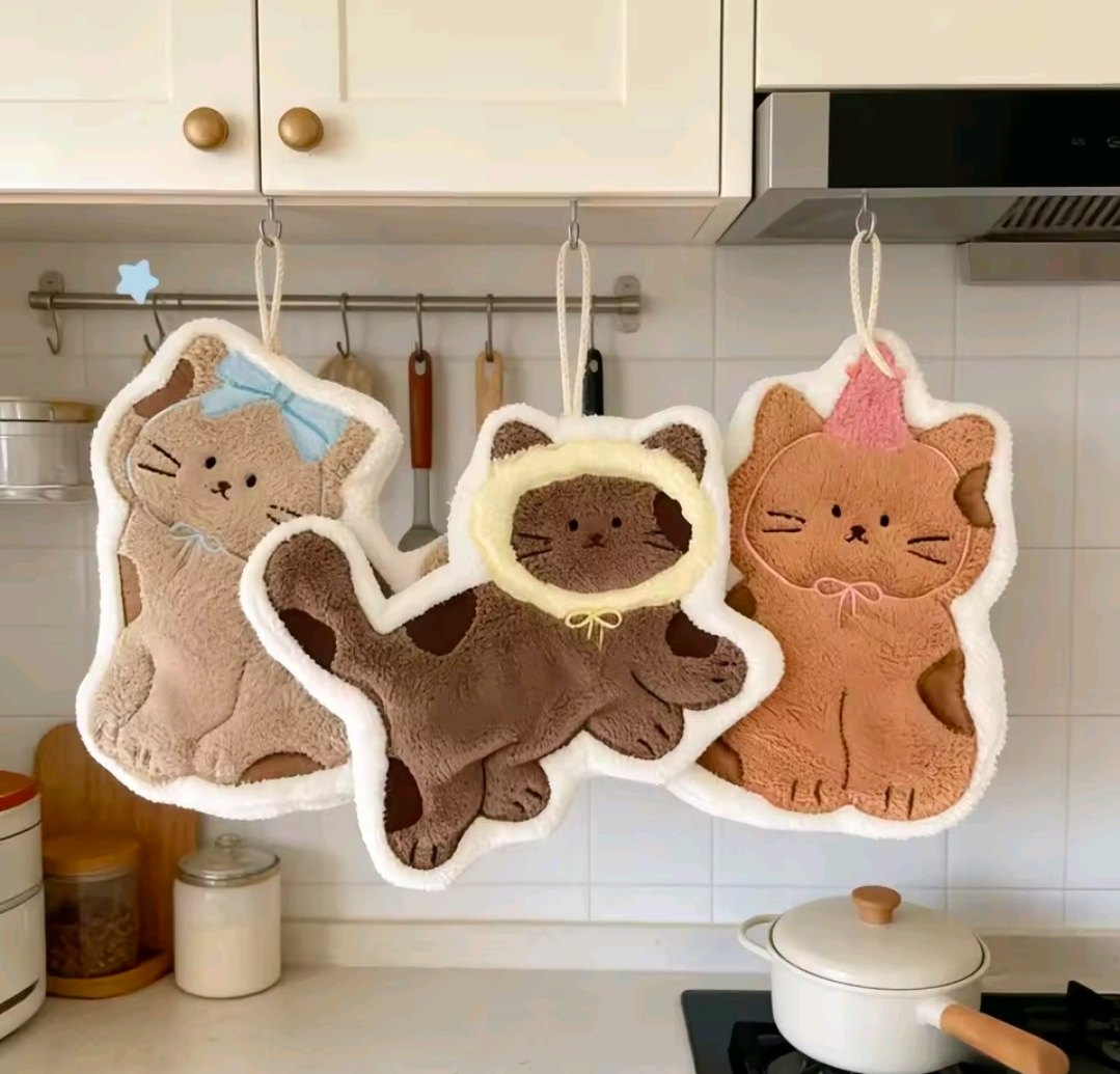 Cat Print Quick-Dry Kitchen Hand Towel