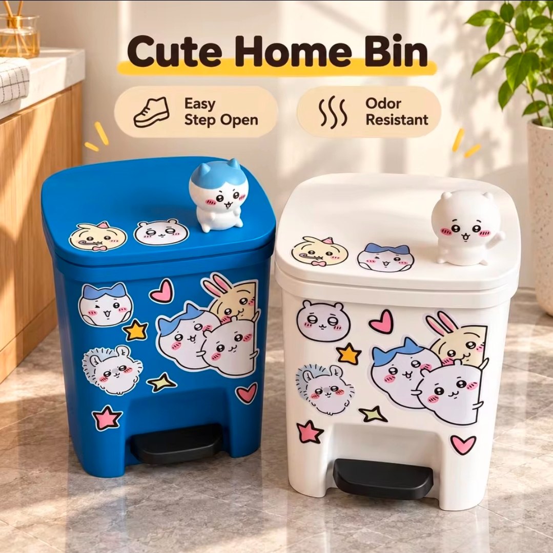 Character Sticker Step Trash Bin