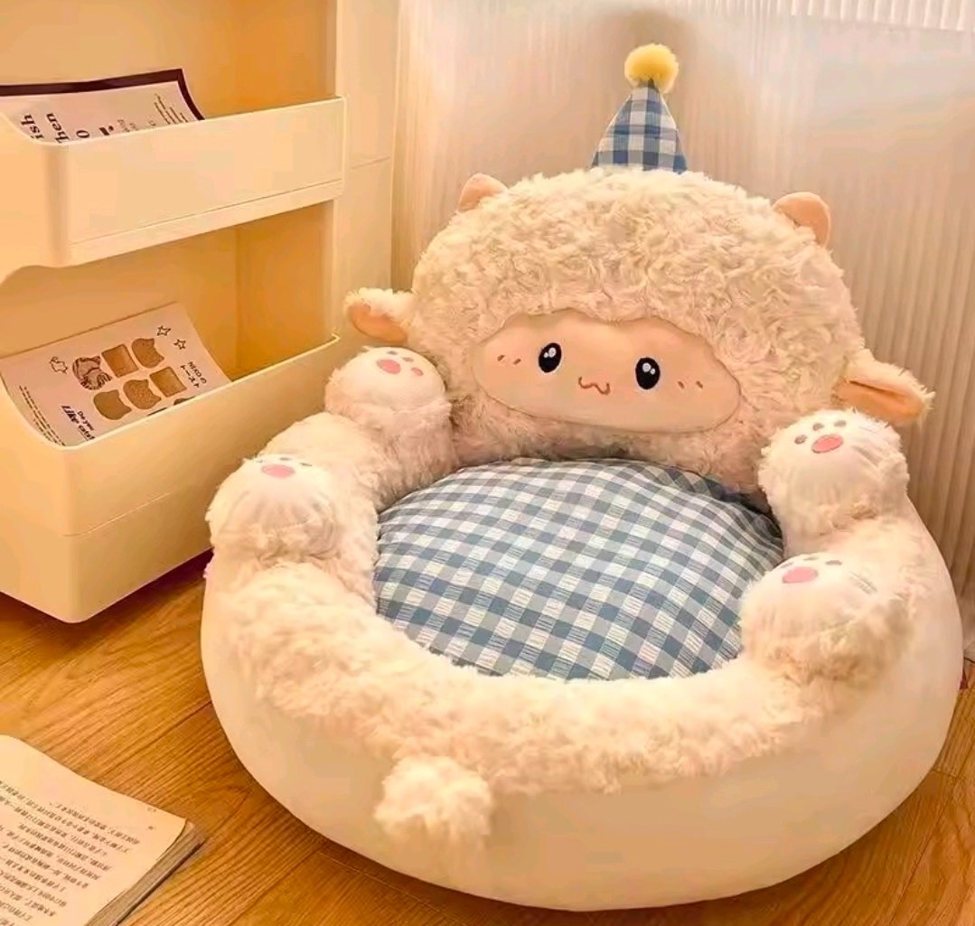 Fluffy Sheep Plush Floor Seat Cushion